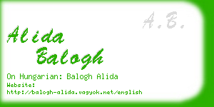 alida balogh business card